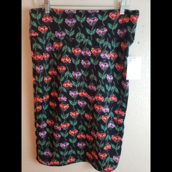 LuLaRoe Large Cassie Floral Pencil Skirt - Picture 1 of 2